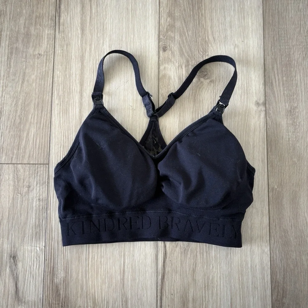 Kindred Bravely Nursing Bra Womens Size‎ Small Black Wireless Seamless